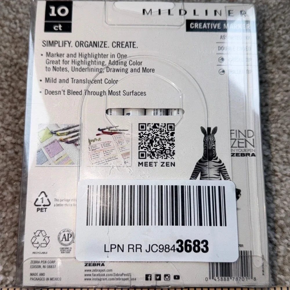 Zebra Mildliner Creative Marker 10ct Neutral Color Palette Double Ended Pens